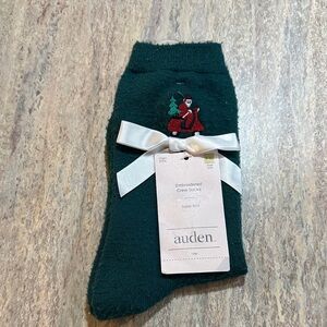 NEW Santa Embroidered Crew Socks